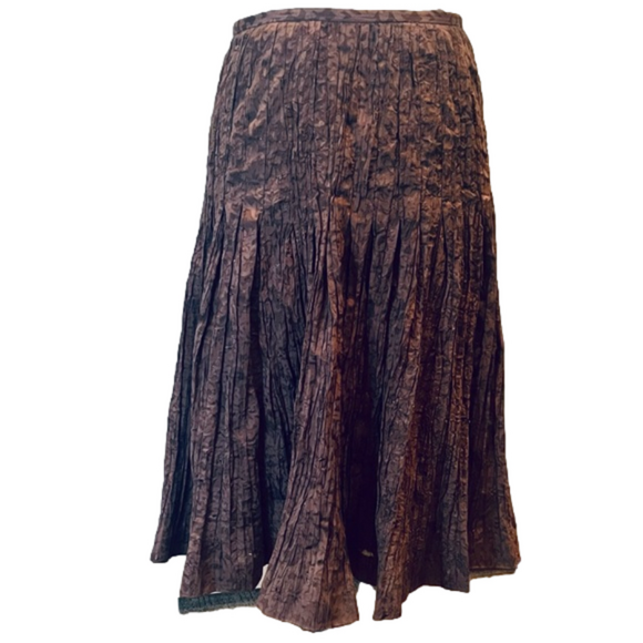 Bianca Nygard Dresses & Skirts - NWOT Bianca Nygard Petite Boho Crimped Fabric Peasant Midi Skirt Size 4P Brown
